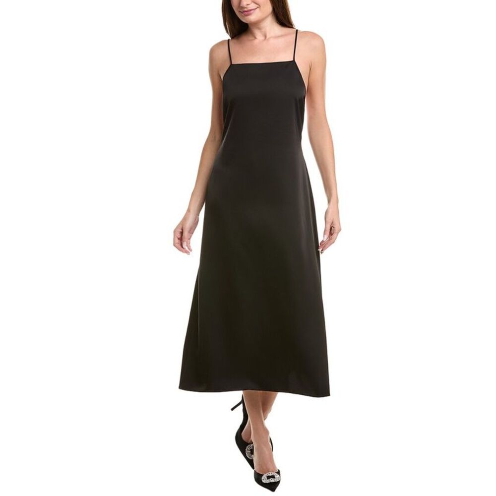 Leset Womens Barb Cami Midi Dress, Black